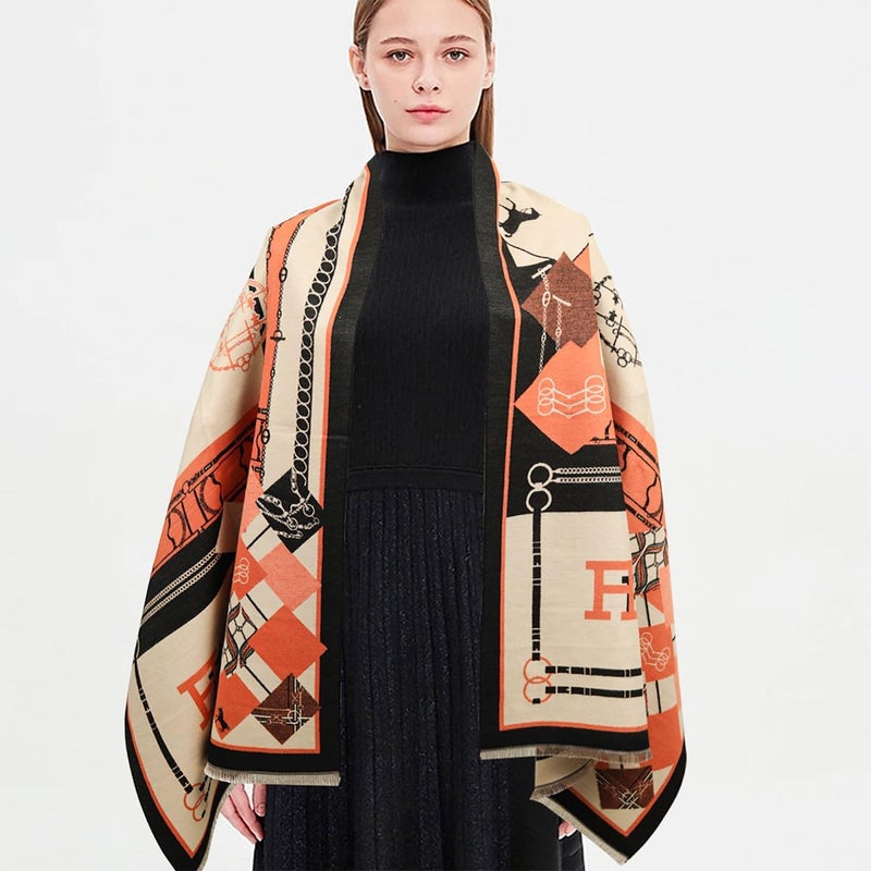 EXTREE Scarfs for Women Pashmina Silky Shawl Wrap for Evening Dressing Blanket Open Front Poncho Cape - Image 3